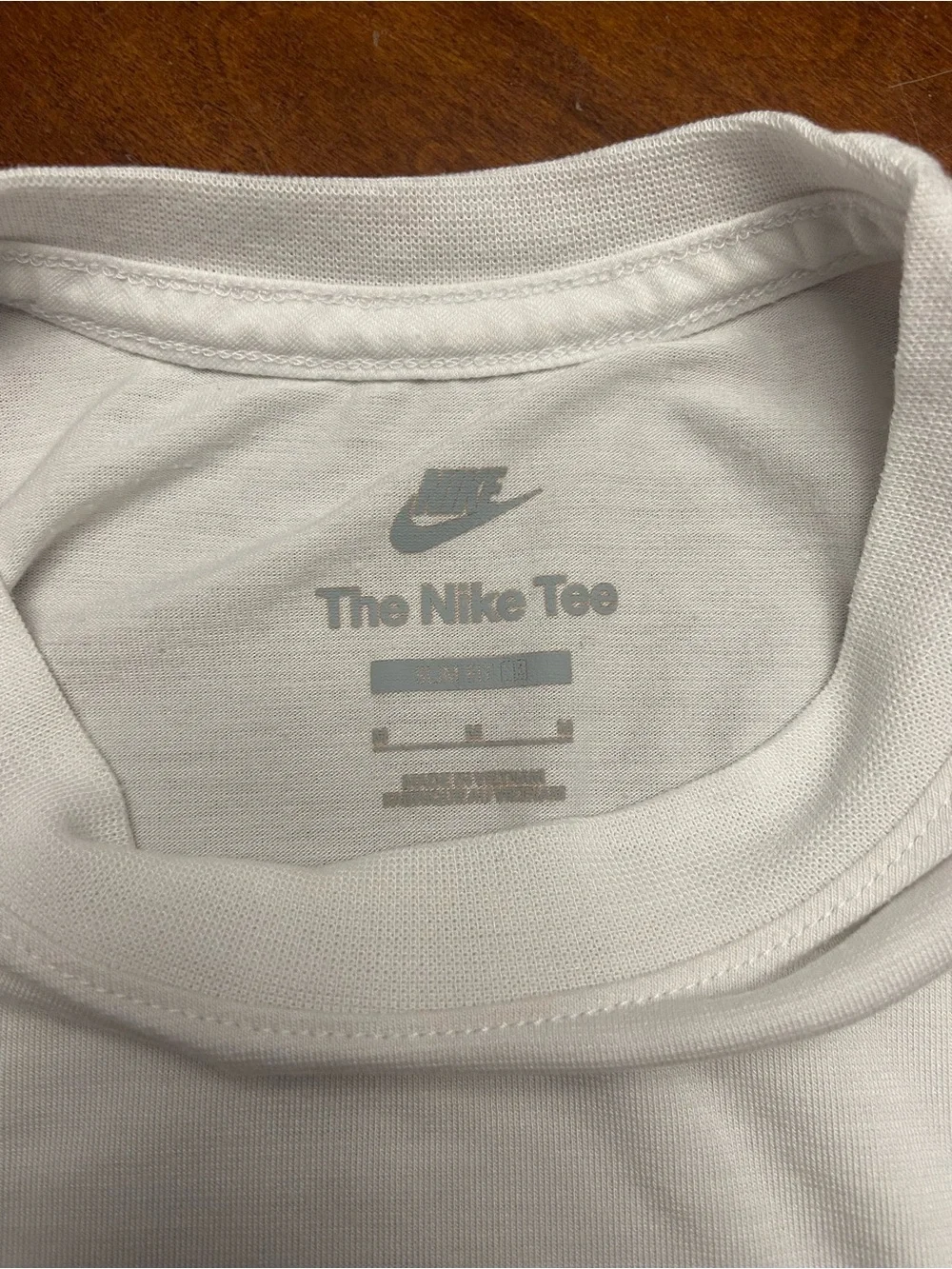 Nike Women’s White Cropped Crew Tee with Black Swoosh - Picture 4 of 9